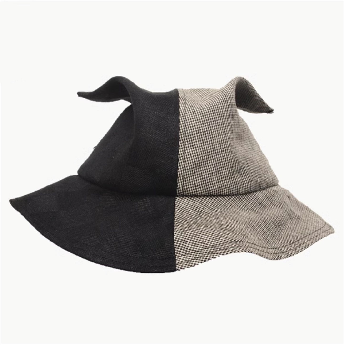 Glen Check Pattern Bicolor Bucket Hat X2914