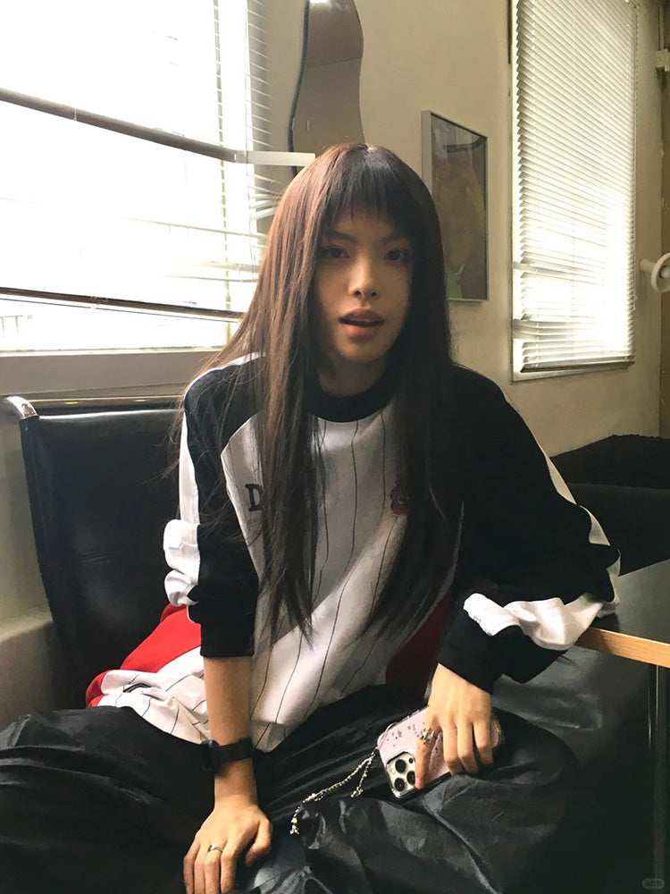 運動插肩袖針織 T 卹 X3192