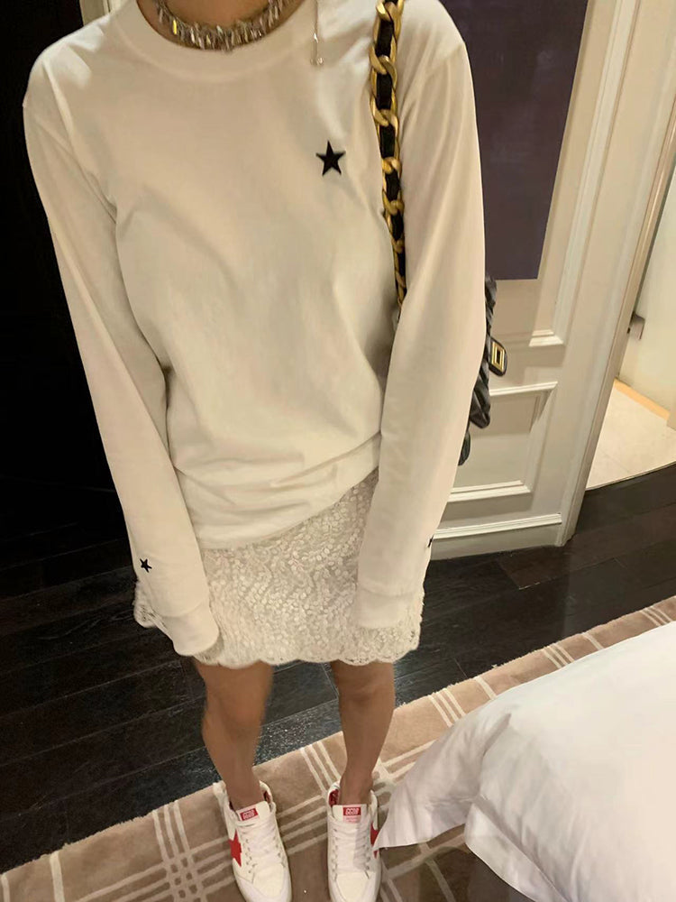 一點星星圓領長袖T卹 X3071