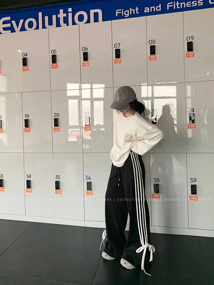 拉絨寬鬆長袖T卹 X3046