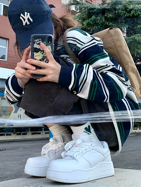 復古撞色條紋上衣 X3167