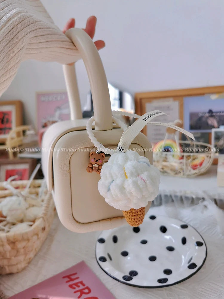 Handmade Woven Ice Cream Pendant X3113
