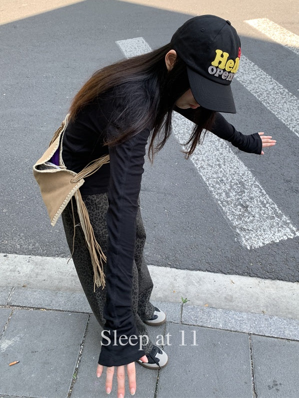 簡約瘦身長袖T卹 X3186