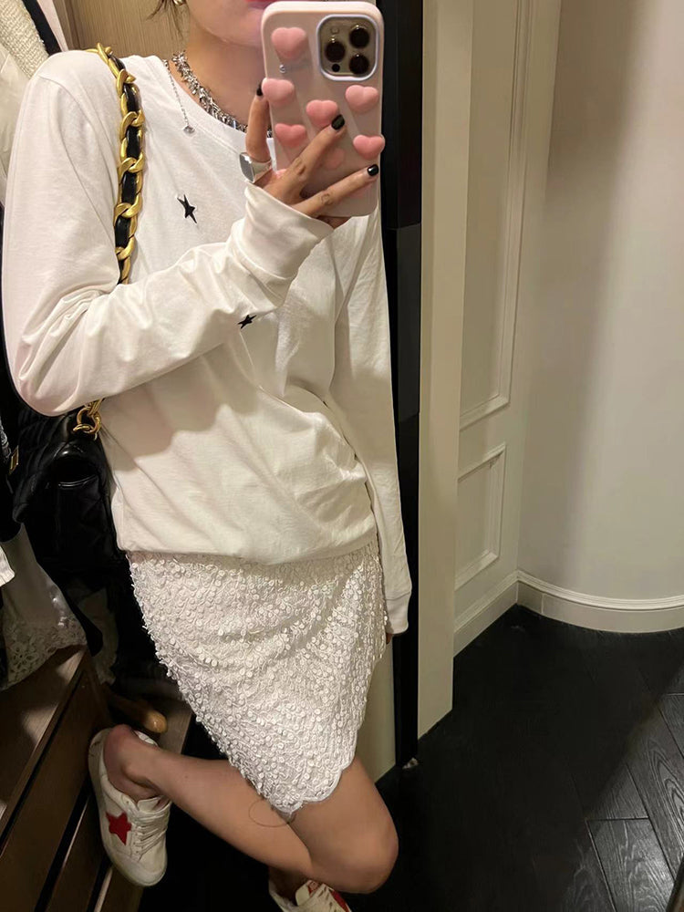 一點星星圓領長袖T卹 X3071