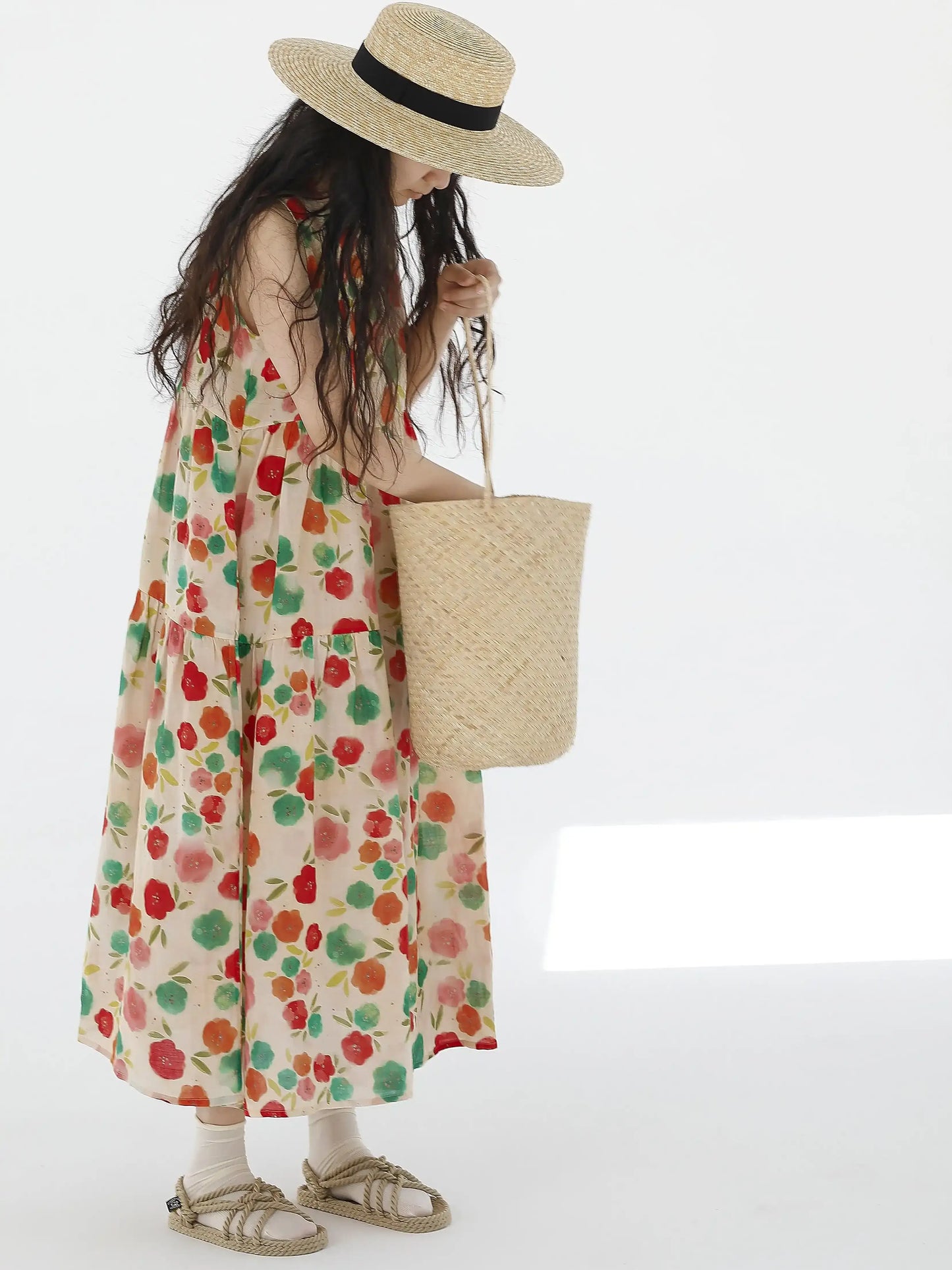 Floral Sleeveless Resort Dress X3256