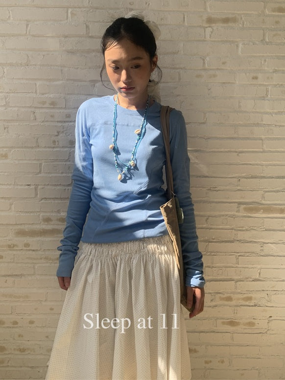 簡約瘦身長袖T卹 X3186