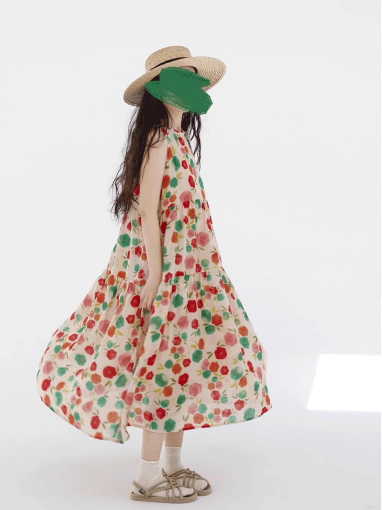 Floral Sleeveless Resort Dress X3256