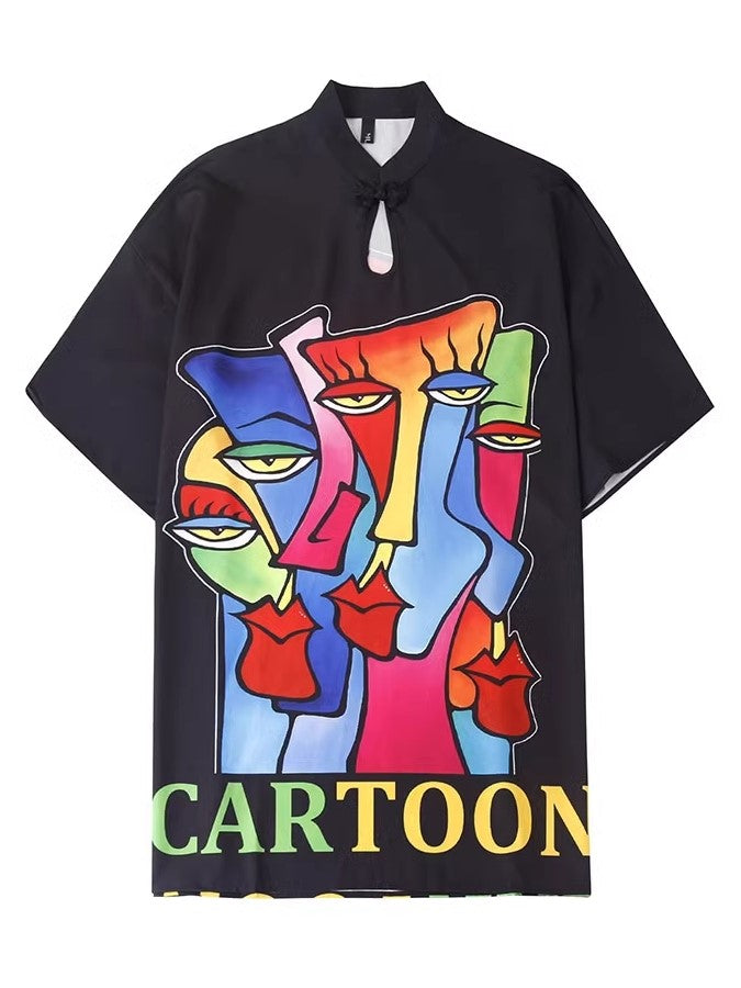 グラフィックプリントプラスサイズTシャツ X2249