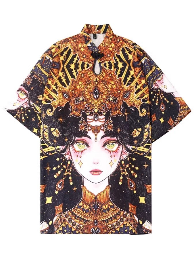 グラフィックプリントプラスサイズTシャツ X2249