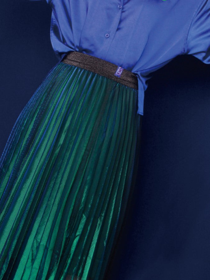 Aurora Sheer Layered High Waist Pleated Skirt X2263