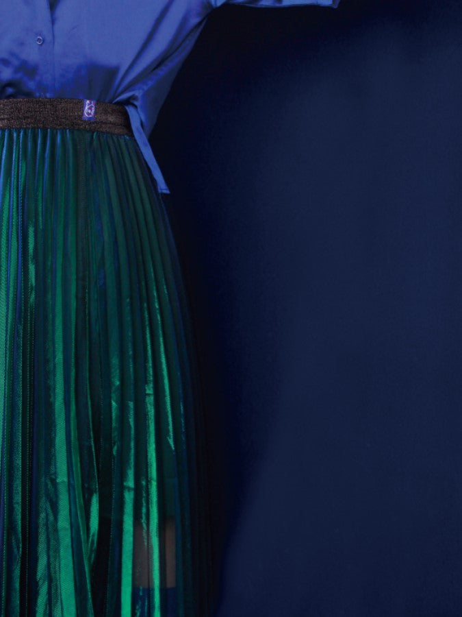 Aurora Sheer Layered High Waist Pleated Skirt X2263