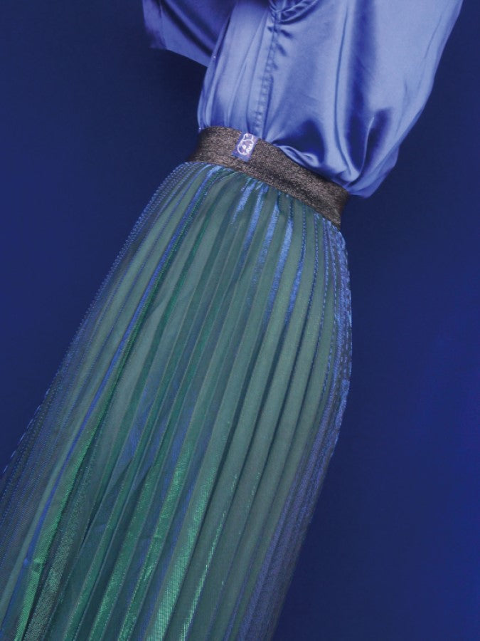 Aurora Sheer Layered High Waist Pleated Skirt X2263