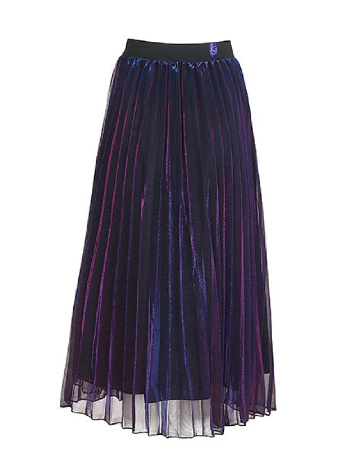 Aurora Sheer Layered High Waist Pleated Skirt X2263