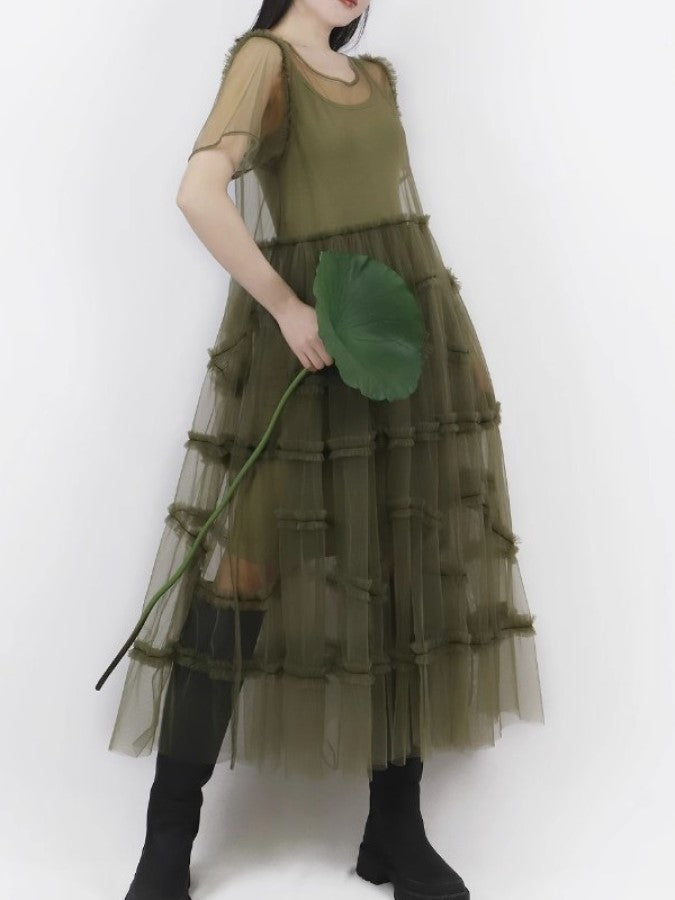 Cake Ruffle Mesh Fairy Dress X2287
