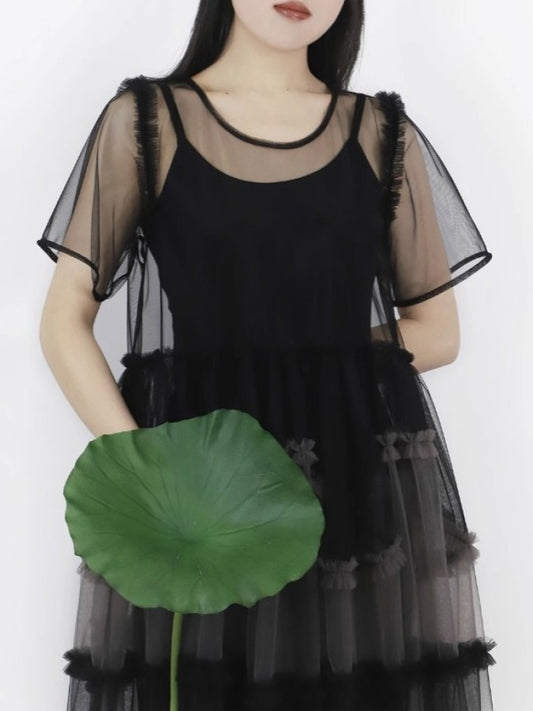 Cake Ruffle Mesh Fairy Dress X2287