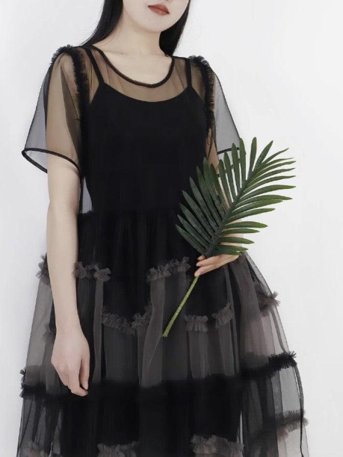 Cake Ruffle Mesh Fairy Dress X2287