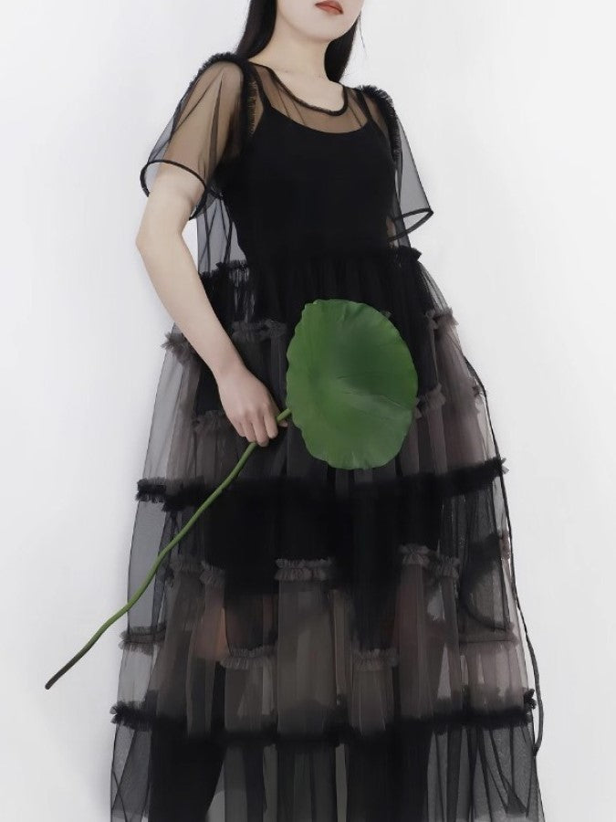 Cake Ruffle Mesh Fairy Dress X2287