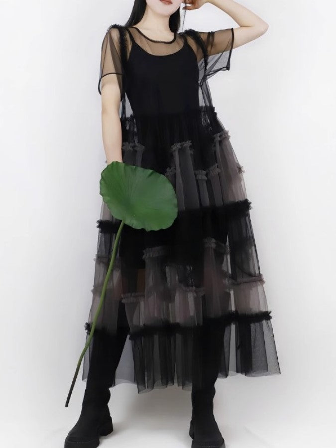 Cake Ruffle Mesh Fairy Dress X2287