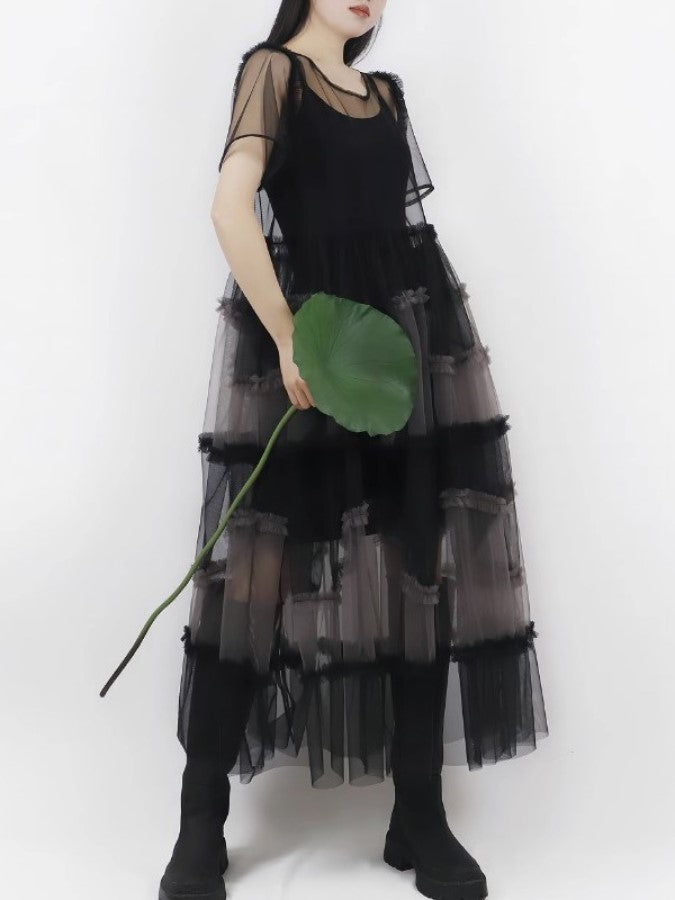 Cake Ruffle Mesh Fairy Dress X2287