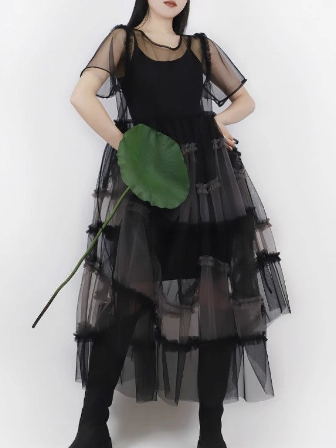 Cake Ruffle Mesh Fairy Dress X2287