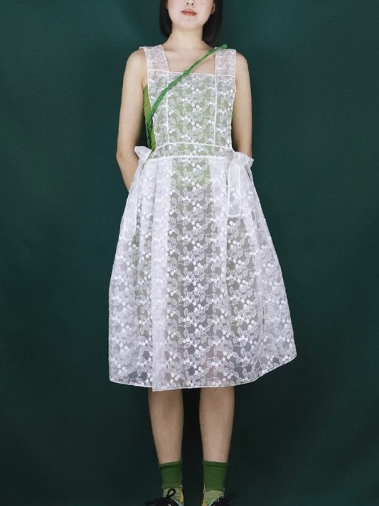 Organdy Embroidered Fairy Apron Skirt X2289