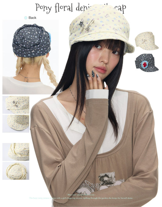 Vintage Floral Slouchy Cap X3697