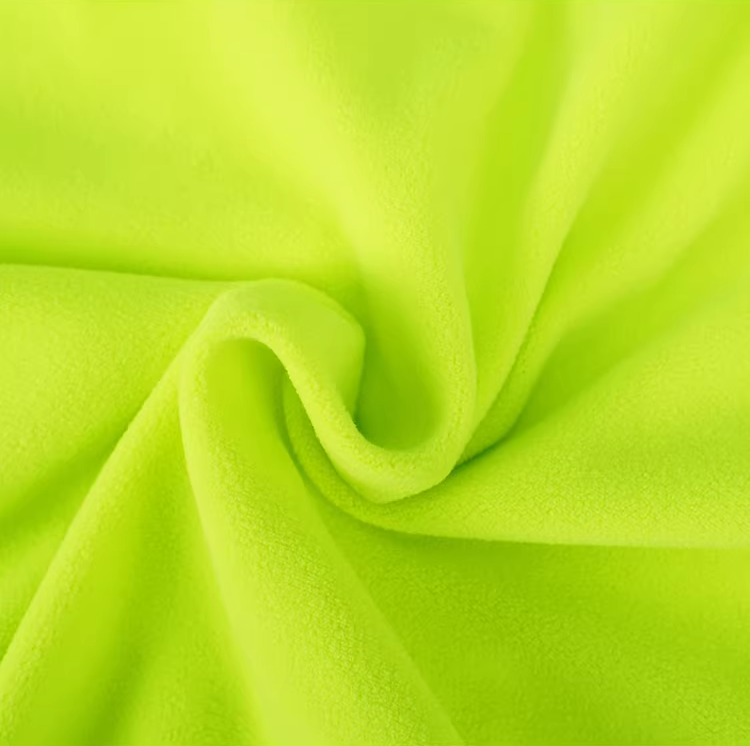 Neon Color PU Collar Fleece Polo Top X3515