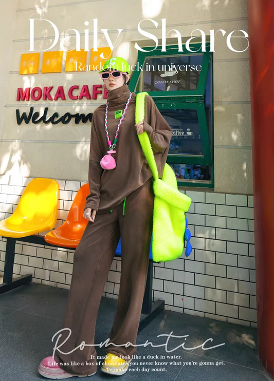 Color Straight Fleece-Lined Letter Patch Sweatpants X3510