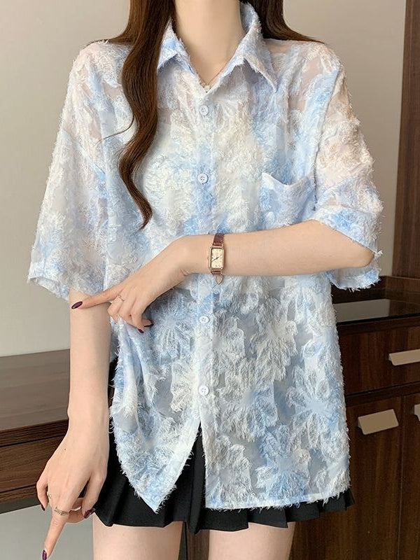 Floral Lightweight Short Sleeve Shirt X3245