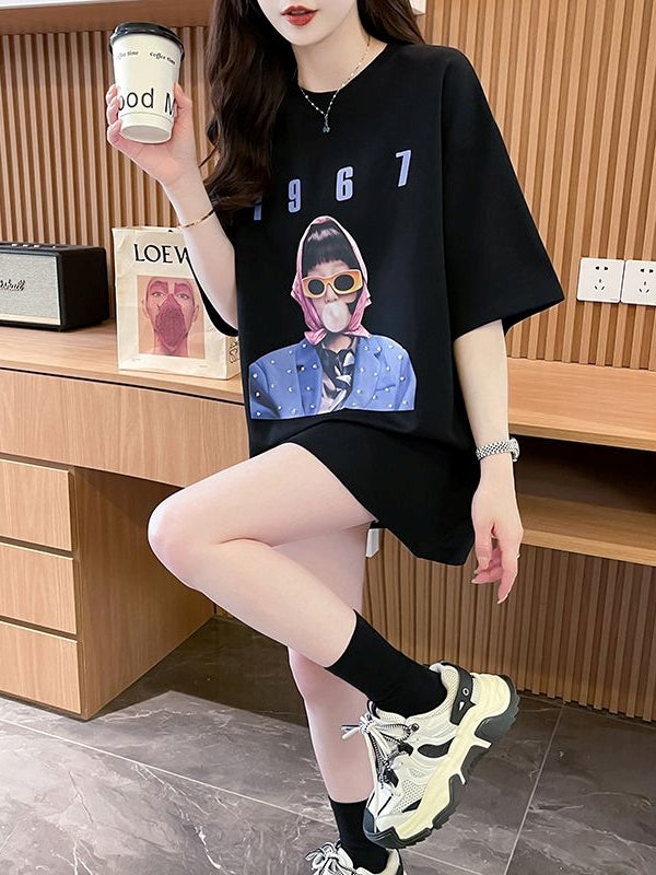 Lace Cape Cotton Tshirt X3242