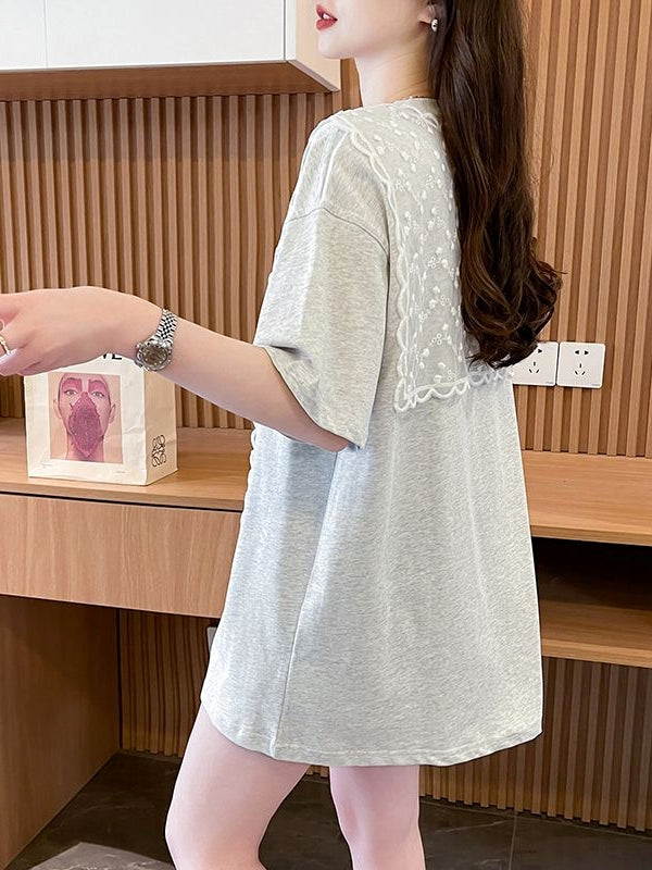 Lace Scarf Cotton Tshirt X3243