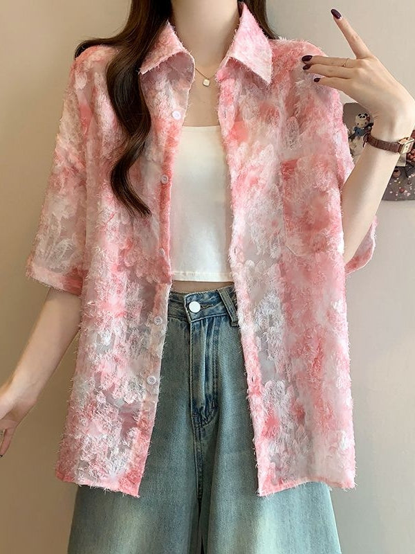 Floral Lightweight Short Sleeve Shirt X3245
