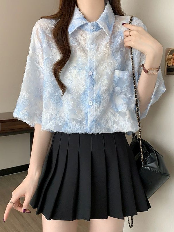 Floral Lightweight Short Sleeve Shirt X3245