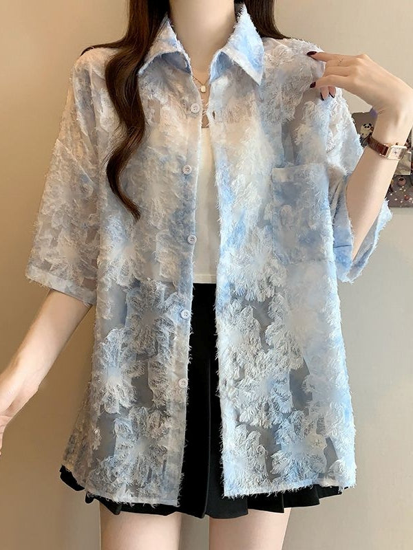 Floral Lightweight Short Sleeve Shirt X3245