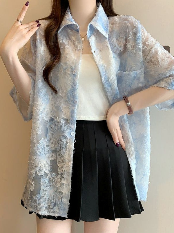Floral Lightweight Short Sleeve Shirt X3245