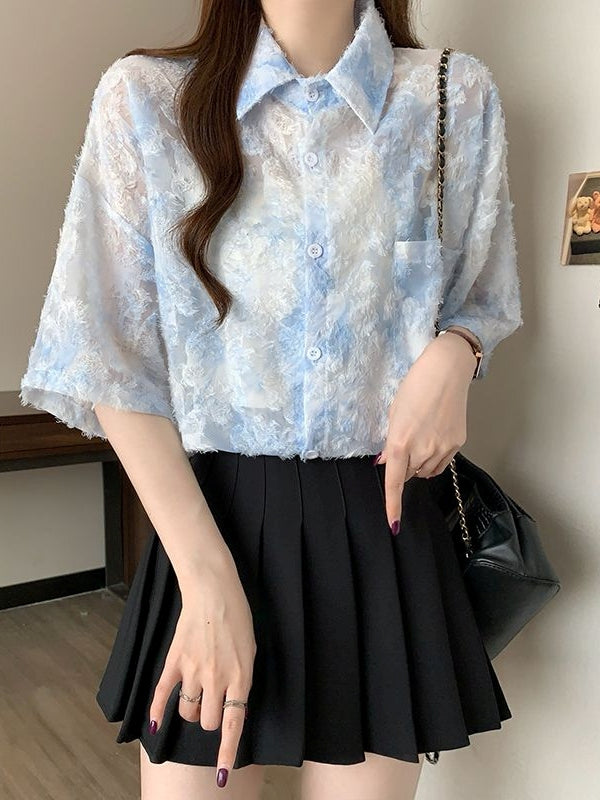 Floral Lightweight Short Sleeve Shirt X3245