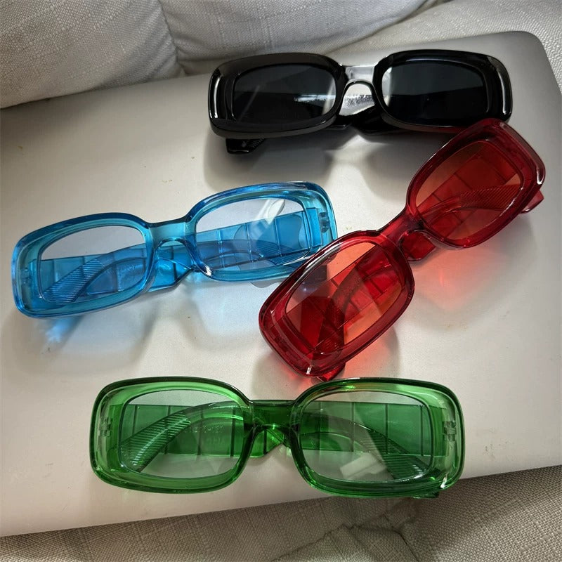 Cyberpunk Y2K Jelly Color Thick Square Frame Sunglasses X3598