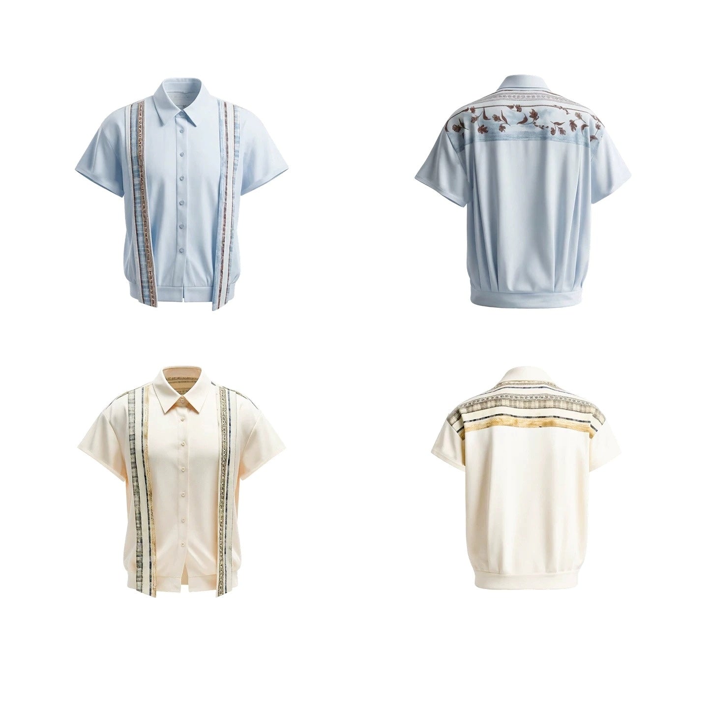 Ribbon Tape Short Sleeve Shirt X3568