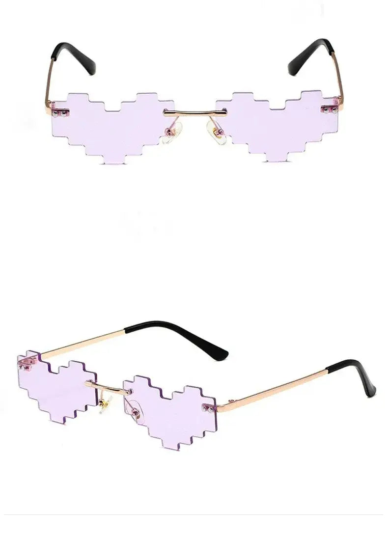 Pixelated Zigzag Frame Sunglasses X3599