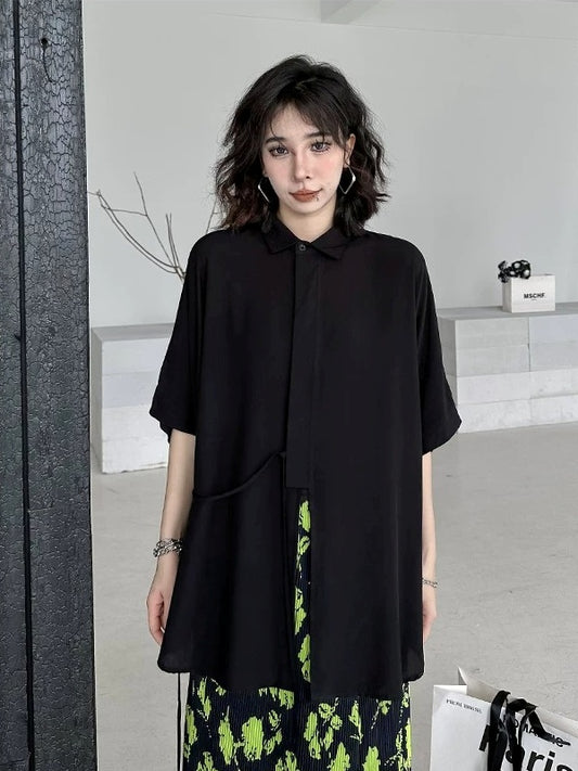 Oversized Polo Collar Shirt X3559
