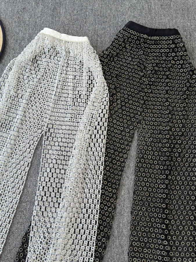 透視裝飾褲 X2963
