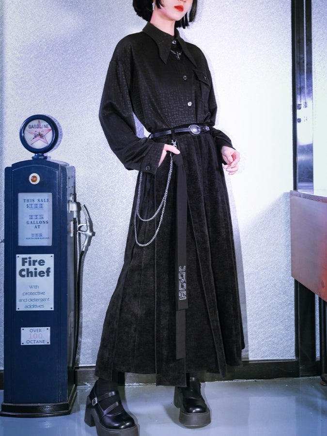 亂褶長裙 X2978