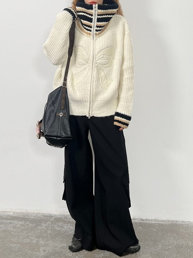 大領針織開襟衫 X2969