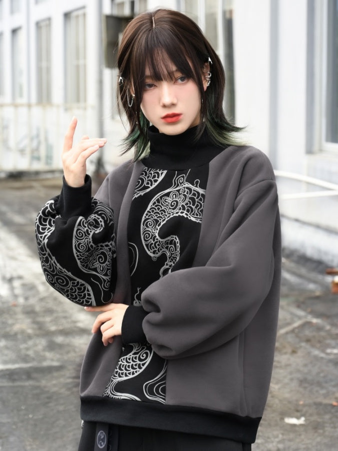 蛇紋高領套頭衫 X2976