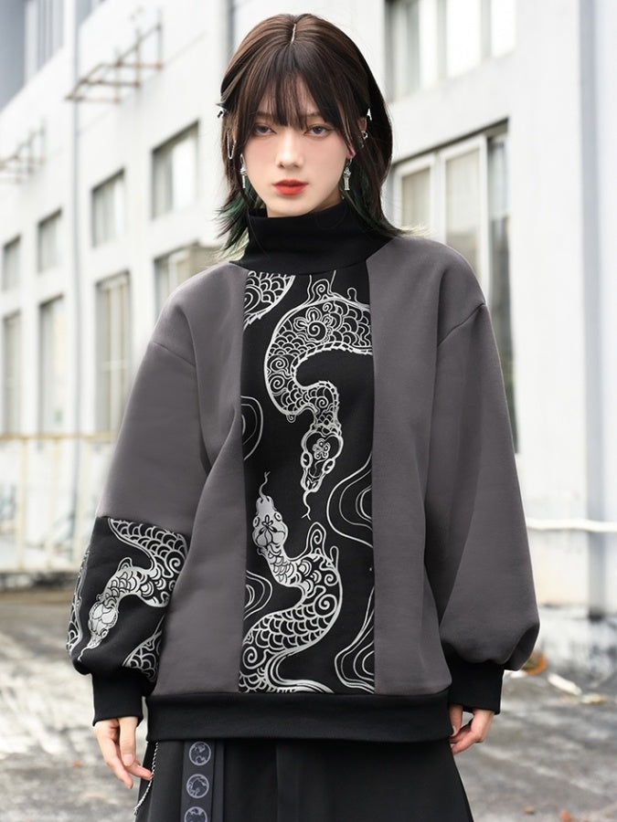 蛇紋高領套頭衫 X2976