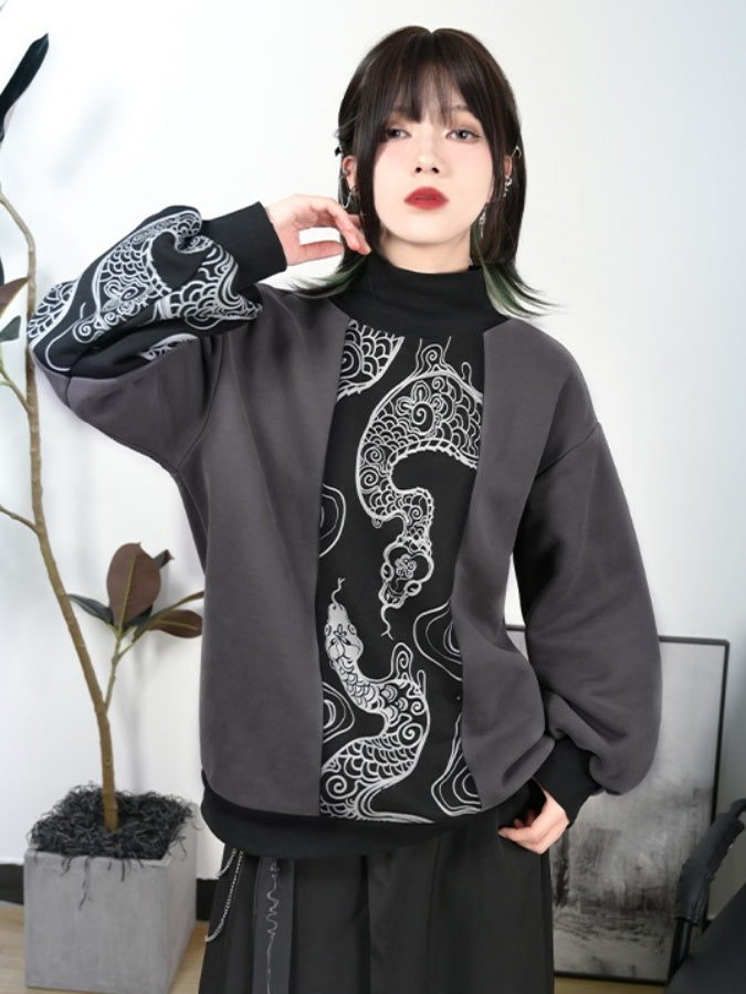 蛇紋高領套頭衫 X2976