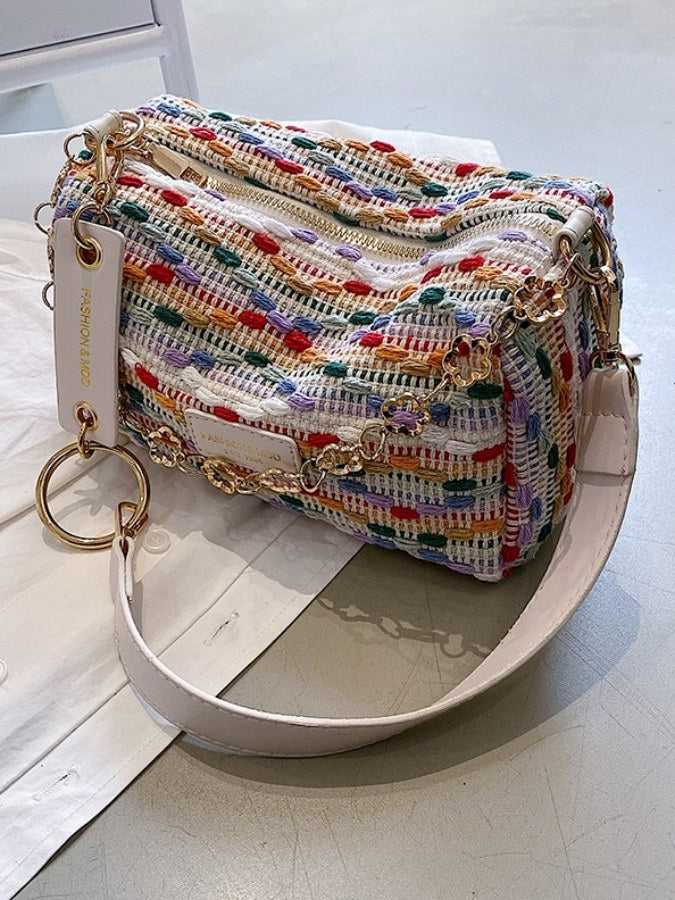 Multi-color cross stitch bag X2049