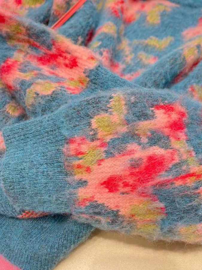 Marbled knit sweater X1755