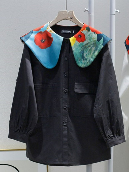 Peter Pan collar shirt X1592