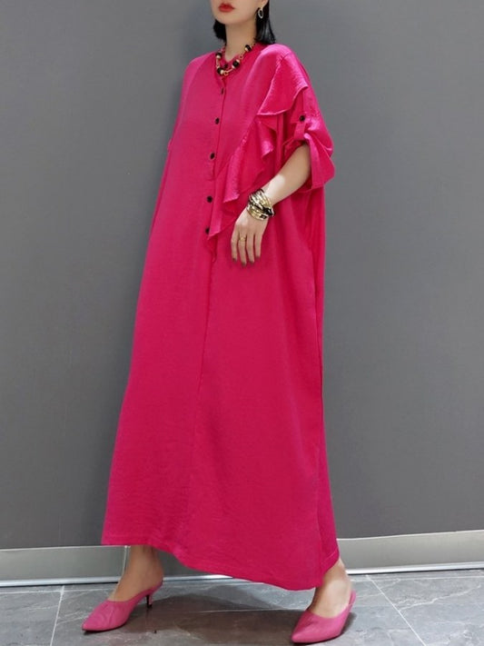 Pointed Frill Pink Dress X1524